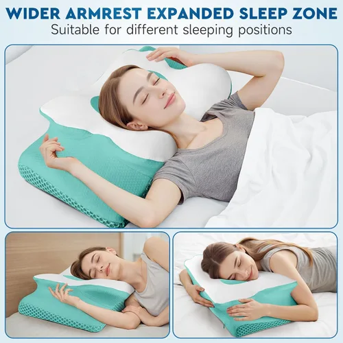 Miniatura 7 de CushZone Almohada Cervical para el Cuello, Almohadas de Espuma Viscoelástica de Soporte para el Cuello para Dormir, Almohada de Hombro para Personas