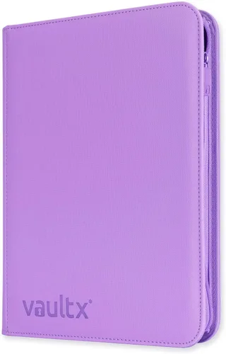 Vault X Carpeta de 9 bolsillos con cremallera para tarjetas, 360 tarjetas, material de álbum Exo-Tec premium, 20 páginas de carga lateral, carpeta
