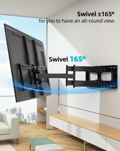 Miniatura 6 de HCMOUNTING Soporte de pared para TV de movimiento completo para televisores de 60 a 100 pulgadas, brazo de 30.3 pulgadas de largo, compatible