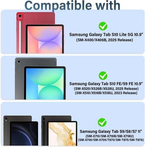 Miniatura 2 de Touchpad - Funda de teclado mágico para Samsung Galaxy Tab S10 Lite/S10 FE/S9 FE 5G 10.9 pulgadas/Tab S9 S8 S711 pulgadas, cubierta magnética