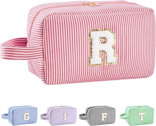 Miniatura 161 de Regalos personalizados para mujeres, bolsa de maquillaje con inicial, bolsa de maquillaje de viaje, bolsa de cosméticos, bolsa de artículos