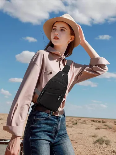 Miniatura 3 de EVANCARY - Mochila pequeña tipo bandolera para mujeres y hombres, mochila de pecho tipo bandolera para viajes, senderismo y actividades al aire