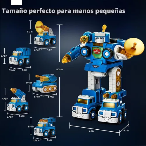Miniatura 9 de CubicFun - Juguete de robot-vehículo para desmontar, 5 en 1, juguetes de construcción para niños de 5 años, multicolor