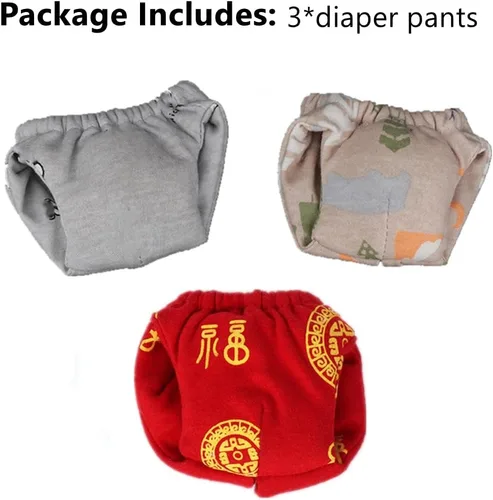 Miniatura 8 de Pañales reutilizables lavables de ardilla, altamente absorbentes, con pantalones fuertes y flexibles, sin fugas, pañales reutilizables para orina, 3