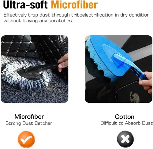 Miniatura 2 de MoKo Plumero para automóvil, paquete de 2 cepillos de microfibra súper suave, juego de cepillos para detalles de salpicadero, limpieza