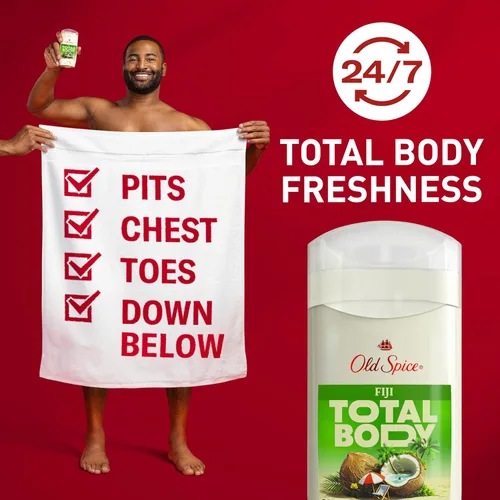 Miniatura 2 de Old Spice - Barra de desodorante para todo el cuerpo para hombres, sin aluminio, aroma a Fiji, protección contra el olor 24/7, frescura duradera