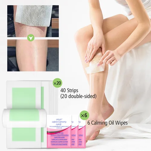 Miniatura 5 de SUMAX Tiras de depilación corporal, 40 tiras de cera de bikini para mujeres y hombres, kit de cera para depilación brasileña para cara, manos