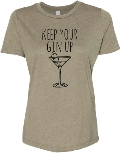 Miniatura 21 de Cute Women's Screen Printed Crew Neck Tee, Shirts With Sayings, Dusty Blue or Olive