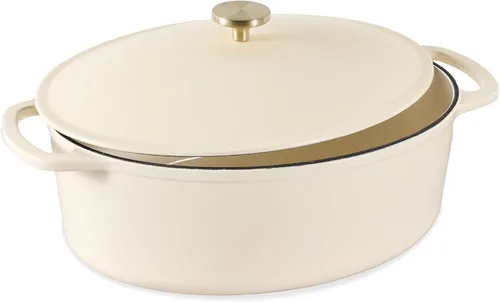Miniatura 9 de Best Choice Products - Horno holandés redondo de hierro fundido esmaltado de 6 cuartos de galón, utensilios de cocina pretratados de alta