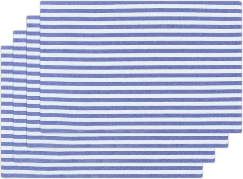 Miniatura 6 de PurpleEssences Manteles individuales a rayas, juego de 4, manteles individuales lavables de doble capa para mesa de comedor y cocina, 13 x 19