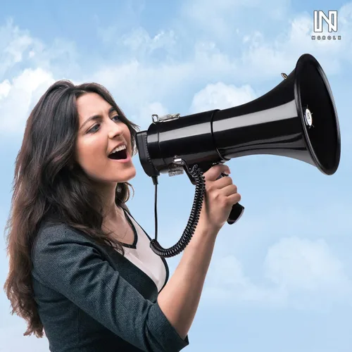 Miniatura 7 de Altavoz Megáfono Bullhorn Profesional Bluetooth de 50 Vatios con Batería Recargable y Correa Portátil - Sirena y Grabación - Entrada USB/SD/AUX
