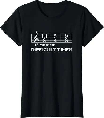 Miniatura 34 de Musician - Camiseta con texto en inglés "These are Difficult Times", talla S