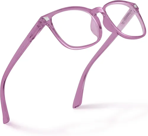 Miniatura 8 de CCVOO Lentes de lectura con estampado elegante, filtro de luz azul y protección UV, marcos cuadrados, lectores para mujer Leopardo