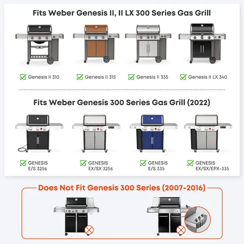 Miniatura 6 de Stanbroil Inserto de plancha de tamaño completo para parrillas de gas Weber Genesis II y LX 300 Series, Plancha plana recubierta de cerámica