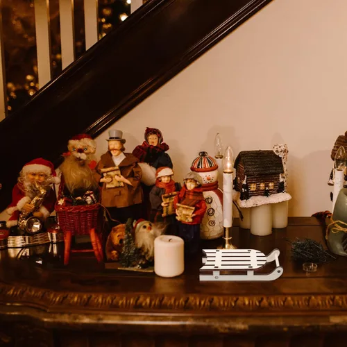 Miniatura 8 de jojofuny 12 piezas de decoración de trineo de madera: mini trineo para adorno de Navidad, adornos de trineo de madera sin terminar