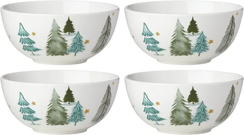 Miniatura 4 de Lenox 893565 Balsam Lane - Juego de vajilla de 12 piezas, verde, Navidad, alojamiento navideño