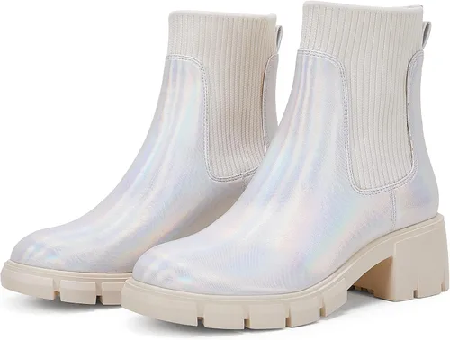 Miniatura 5 de Coutgo Chelsea - Botines de plataforma para mujer, elásticos, sin cordones, tacón grueso, suela de lengüeta