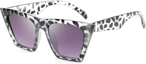Feisedy B2473 Lentes de sol cuadrados, estilo vintage, punta tipo ojo de gato, para mujer