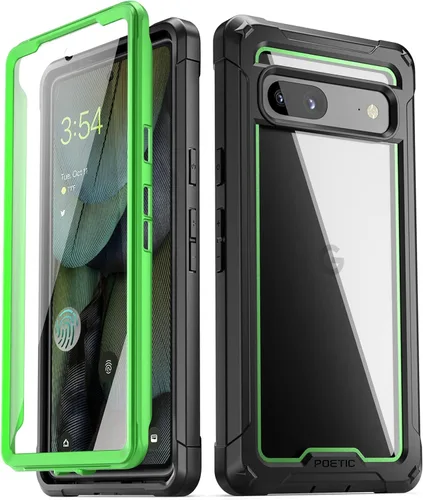 Poetic Guardian - Funda compatible con Pixel 7A 5G, protector de pantalla integrado que funciona con identificación de huellas dactilares, híbrida