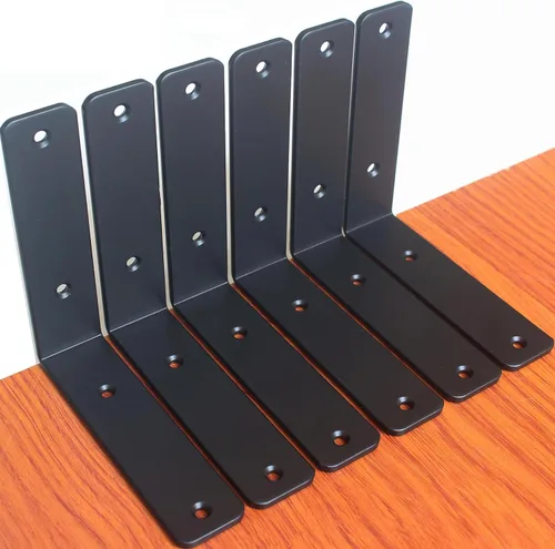 Miniatura 91 de Paquete de 12 soportes de estante en L de 8 pulgadas de largo x 6 pulgadas de alto x 1.5 pulgadas de ancho, 5 mm de grosor, soporte de estante en L