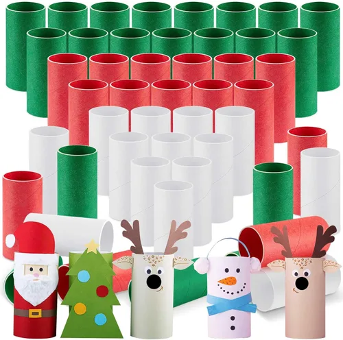 Henoyso Paquete de 100 tubos de cartón para manualidades, rollos gruesos de papel higiénico vacíos para niños, proyectos de aula, manualidades de