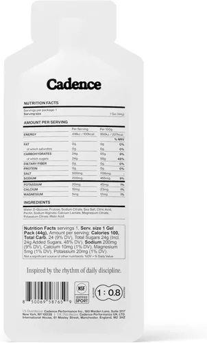 Miniatura 7 de Cadence Core Energy - Geles para correr resistencia, carbohidratos por porción con electrolitos para hidratación, fórmula de combustible dual
