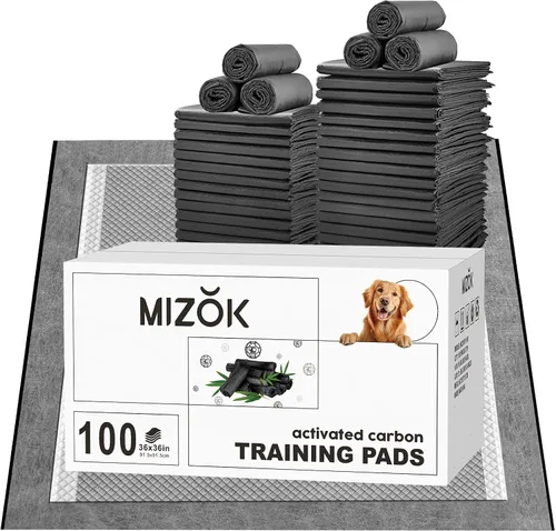 Miniatura 15 de MIZOK Almohadillas para cachorros para perros de 23 x 24 pulgadas, almohadillas para mascotas que eliminan el olor a carbón para perros, absorben