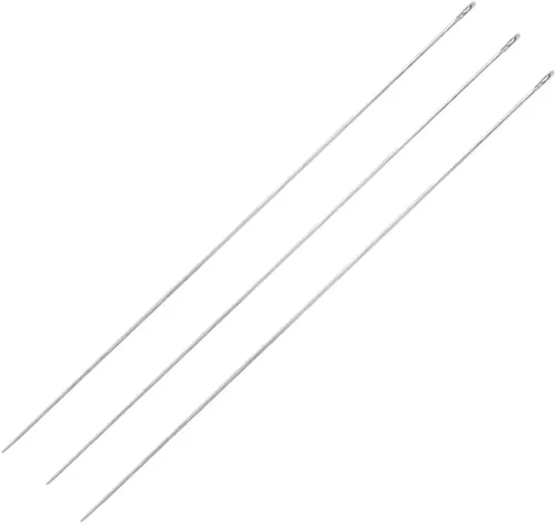 Miniatura 18 de 10 agujas Lei para fabricación de Leis, aguja de costura de ojos grandes de 4.7 pulgadas para manualidades, aguja larga de Lei para hacer flores