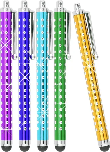 Miniatura 3 de Eco-Fused Paquete de 10 bolígrafos de metal brillante, universales, compatibles con todos los dispositivos de pantalla táctil capacitiva, para iPad
