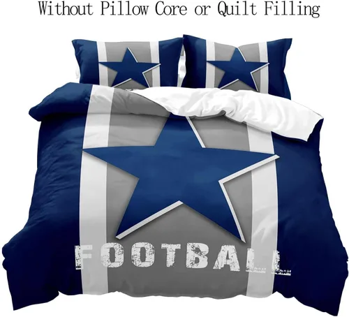 Miniatura 2 de LUVIVIHOME 2 piezas de funda de edredón de fútbol individual, ropa de cama deportiva, ropa de cama para niños, adolescentes y niños, funda de Gris