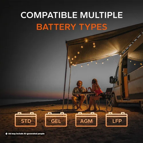 Miniatura 6 de LiTime 12V 40A Cargador de CC a CC para baterías de 14.6V LiFePO4 de litio, plomo-ácido, AGM, gel, cargador de batería rápido de 3 etapas para RVs