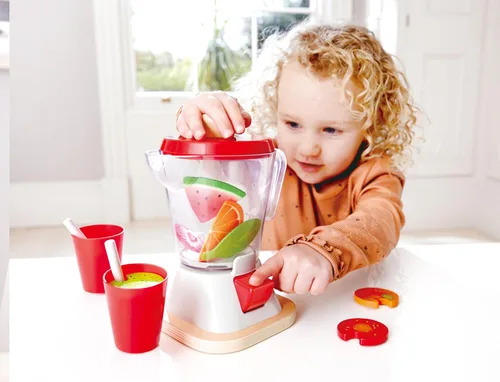 Miniatura 2 de Hape Batidora de batidos Juego de batido de cocina multicolor completo con tazas y pajitas, 9.44 pulgadas