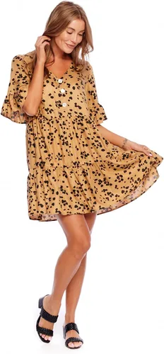 Miniatura 3 de Mud Pie Vestido de manga corta con volantes para mujer Aster