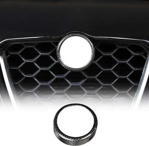 Miniatura 14 de Cubierta de fibra de carbono real para parrilla delantera de automóvil, soporte envolvente para Alfa Romeo Giulia Stelvio 2017-2020 accesorios de 3