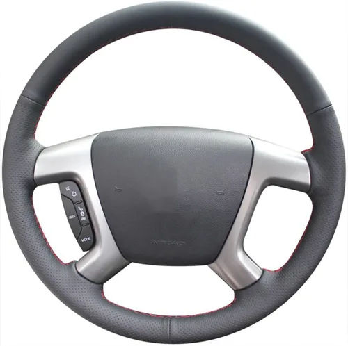 Funda de volante de cuero genuino Loncky para Chevrolet 2008-2013 Silverado 1500 / Silverado 2500 3500/2007-2014 Tahoe/2007-2014 Suburban