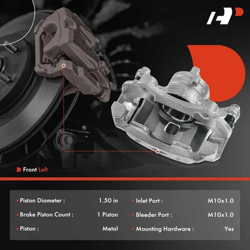 Miniatura 2 de A-Premium Conjunto de pinza de freno de disco con soporte compatible con modelos Nissan - Versa 2012-2019, Versa Note 2014-2019, marzo 2012-2015
