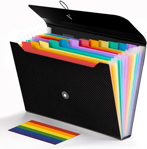 Miniatura 5 de 3 piezas de carpeta de archivos expandible, organizador de carpeta de acordeón de 13 bolsillos, organizador de documentos y recibos de papel