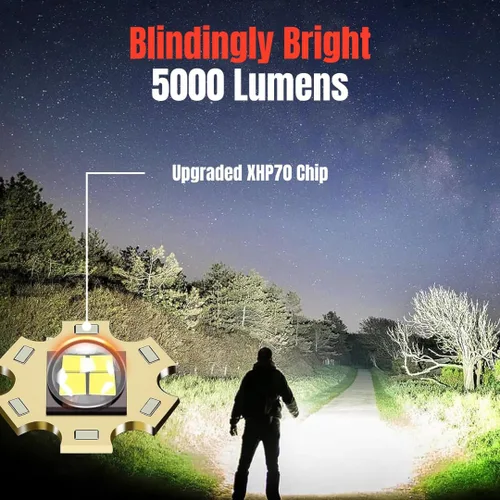 Miniatura 2 de NightBuddy Potente linterna LED táctica recargable de 5000 lúmenes altos para acampar en casa o supervivencia con interruptor de ventana