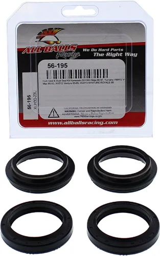 Miniatura 3 de All Balls Racing 56-195 Kit de retenes de horquilla y polvo compatible con/repuesto para Kawasaki Ninja 1000 R (ZX 1000A) 1986-1987
