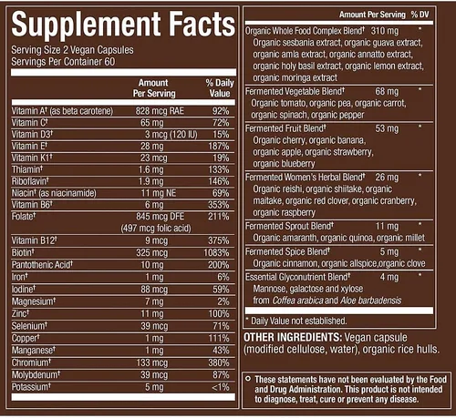 Miniatura 2 de plnt Multivitamínico de WomenaTMs de alimentos integrales fermentados (120 cápsulas veganas)