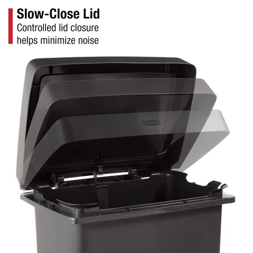 Miniatura 5 de Rubbermaid Bote de basura de alta capacidad, 19 galones, basura o reciclaje de flujo simple o doble, carbón, pedal de acero inoxidable