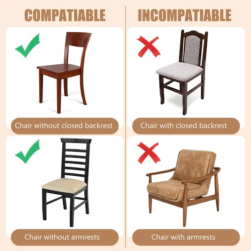Miniatura 6 de Kigley 8 fundas de plástico para sillas de comedor, fundas de asiento de plástico transparente, resistentes a manchas de agua, gatitos, resistentes