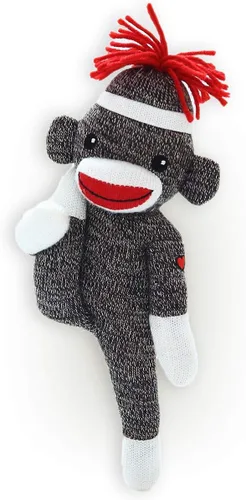 Miniatura 8 de Plushland Adorable mono calcetín de 8 pulgadas de alto, suave y realista, juguete de peluche de punto, para niños, bebés, adolescentes, niñas