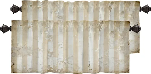 Miniatura 165 de Cortinas opacas de poliéster multicapa para cafetería, con diseño de diamantes, 2 unidades, 26 x 24 pulgadas