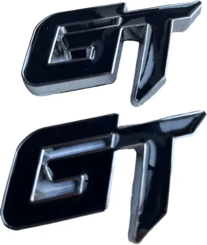2 calcomanías de metal para emblema de automóvil GT para vehículos, camiones, guardabarros delanteros, parachoques, ventana lateral, maletero,