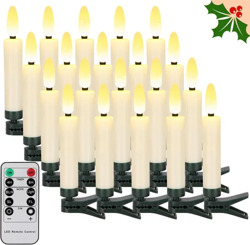 Miniatura 10 de FPOO Decoraciones de Navidad para interiores, 3 velas cerosas para árbol de Navidad con temporizador remoto, candelabros LED a batería para ventana