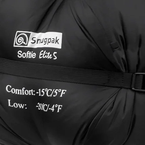 Miniatura 5 de Snugpak Softie Elite 5 WGTE Sleeping Bag – Expandable Side Baffle, –15 °C Comfort, Left or Right Zip Negro