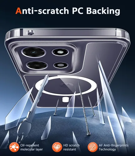 Miniatura 908 de FNTCASE Funda para iPhone 13 Pro-Max: Fundas magnéticas transparentes compatibles con Magsafe Slim anti amarillamiento protección contra caídas