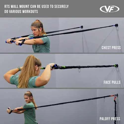 Miniatura 8 de Valor Fitness Bandas de resistencia – 5 libras a 25 libras – Mosquetones adjuntos y 2 bandas por opción de peso con asas – Funda cubierta