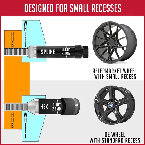 Miniatura 2 de Wheel Accessories Parts 20 piezas M15 x 1.25 15 x 1.25 rosca Bellota para asiento de asiento de bellota, acabado negro, longitud del vástago